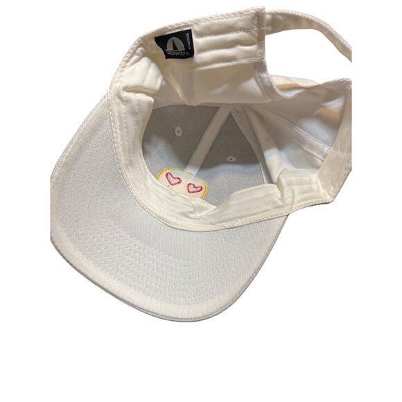 Emoji Heart Eyes White Baseball Cap Adjustable Fit Embroidered Smiley Face NWT - Picture 4 of 5